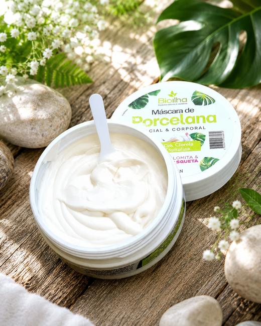Máscara de Porcelana com Dolomita e Rosa Mosqueta